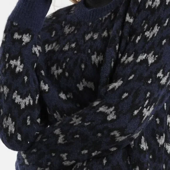 NWT 3X ATHLETA Sahara Navy Hawthorn Textured Crew Sweater - Picture 5 of 8